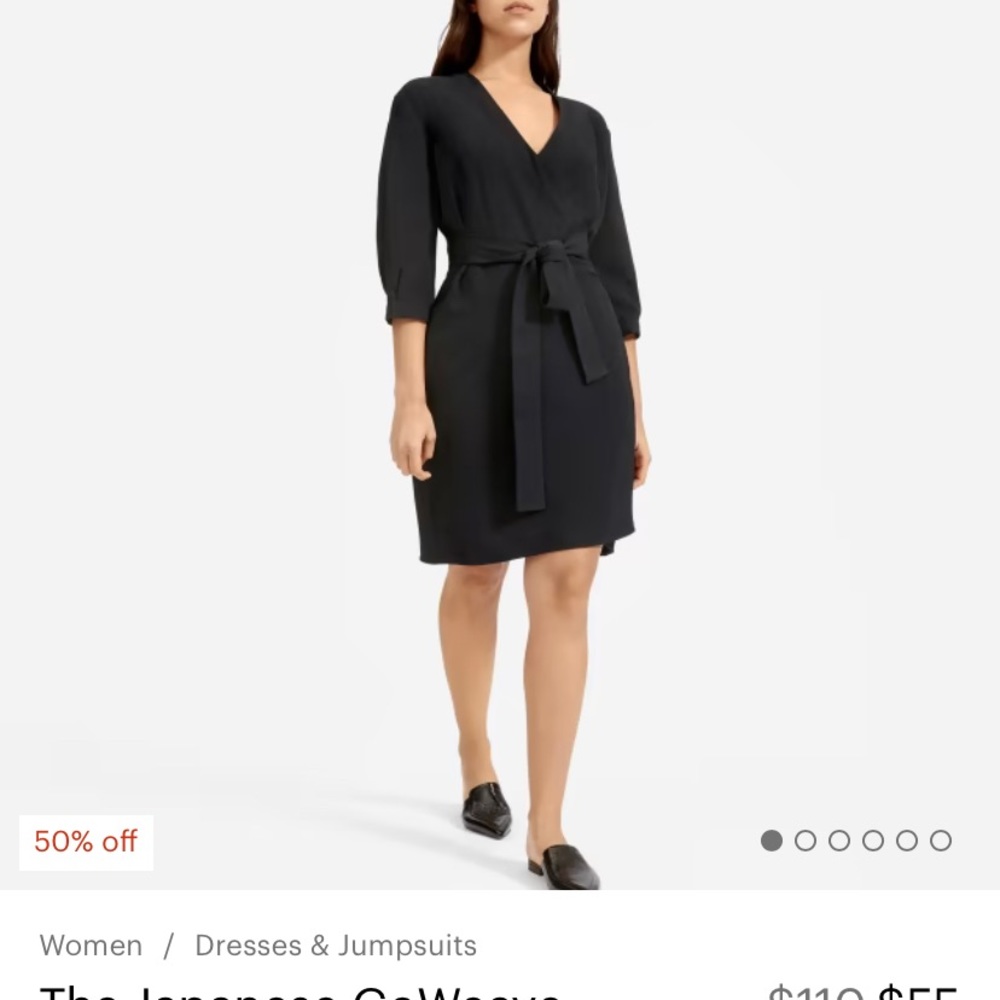 NWT Everlane Japanese GoWeave Long-Sleeve Mini Wrap Dress